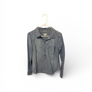 Merona Denim Long Sleeve Collared Shirt Large